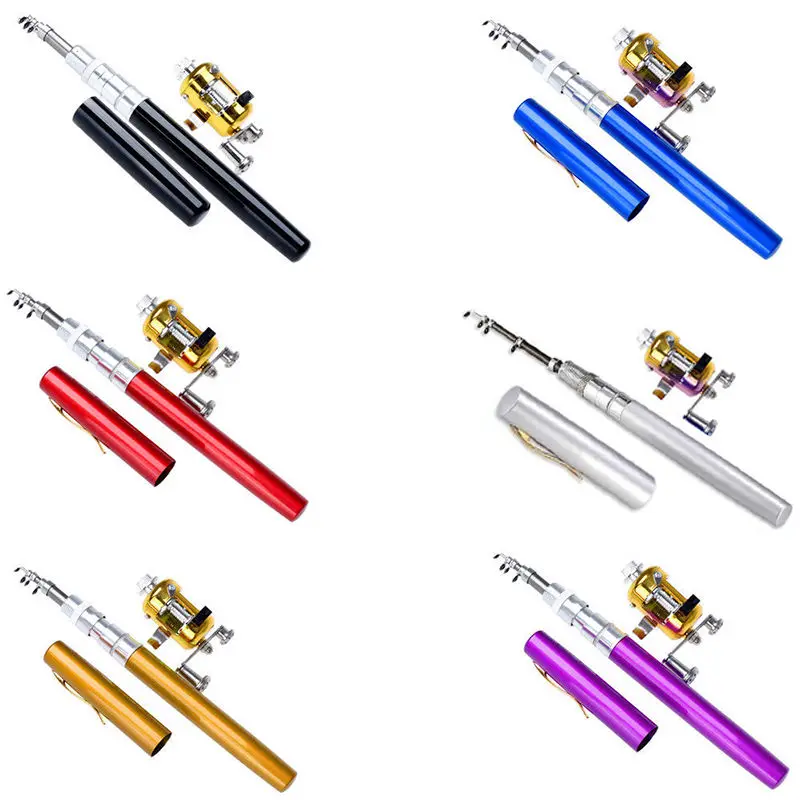 Дорожная красная телескопическая мини ручка в форме удочки Полюс w золотой тон