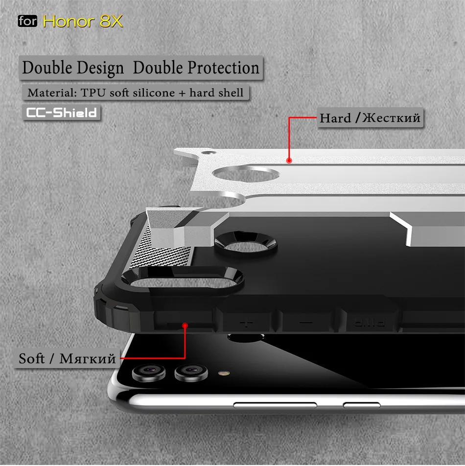 Armor Case for Huawei HONOR 8X X8 JSN-L22 JSN-L21 JSN-L23 HONOR8X Phone 8 X JSN L21 L22 L23 Frame Cover |
