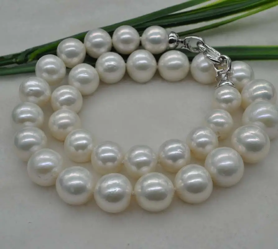 

Великолепно! Ожерелье из натурального редкого белого круглого жемчуга Касуми 13- 15 мм, 18 дюймов