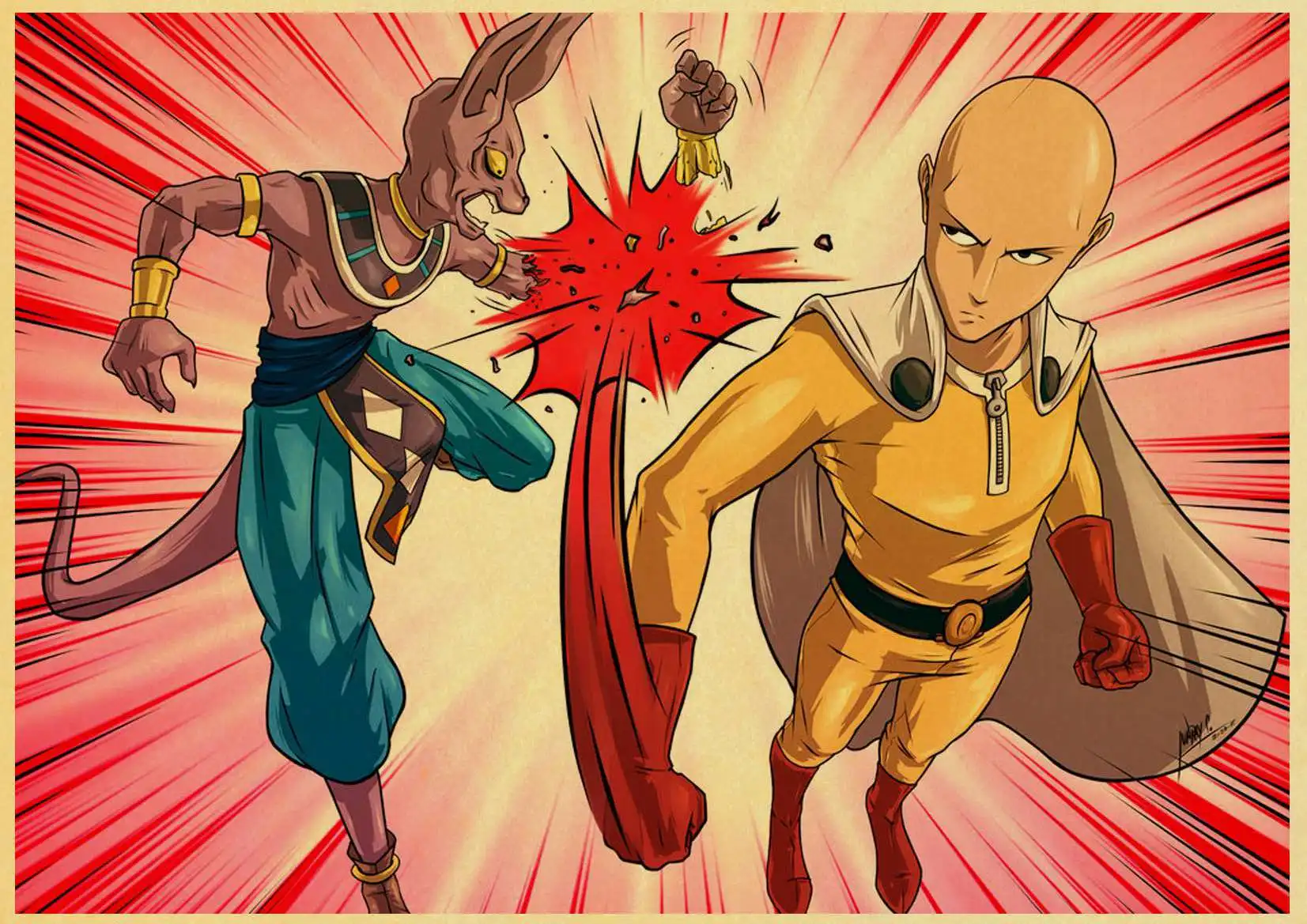 T018 Японское аниме One Punch Man плакат ретро плакат наклейки на стену винтажные плакаты принты для бара и домашнего декора - Цвет: T018