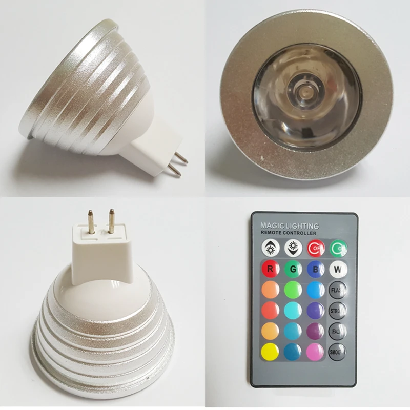 Светодиодная лампа MR16 RGB праздничная 12 В постоянного тока точечный светильник