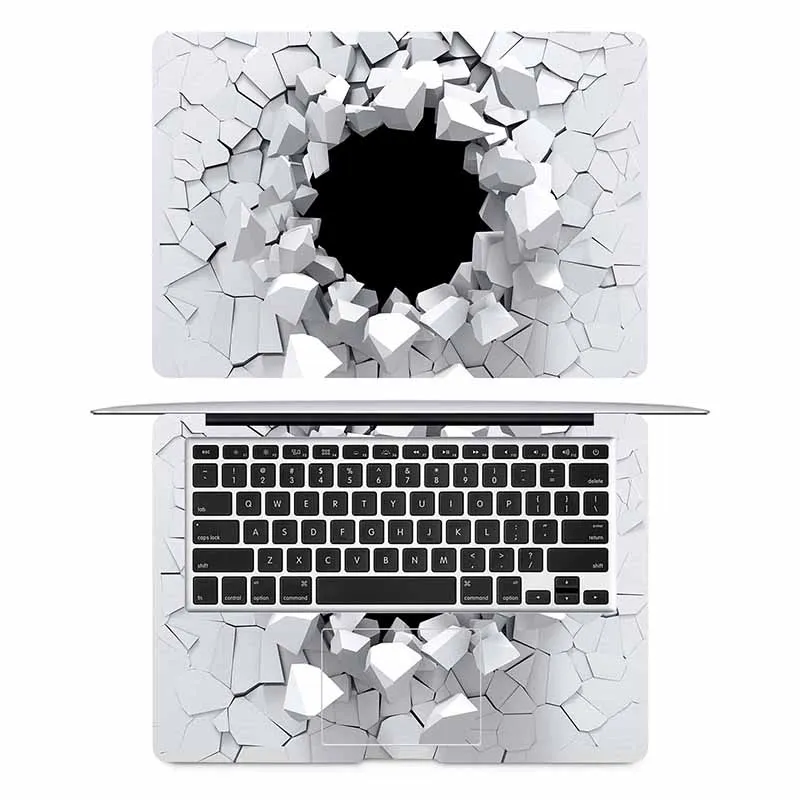 3D разбитая стена Ноутбук кожа для Apple Macbook Наклейка Pro Air retina 11 12 13 15 дюймов Mac Book полное покрытие защитная пленка наклейка - Цвет: AC side