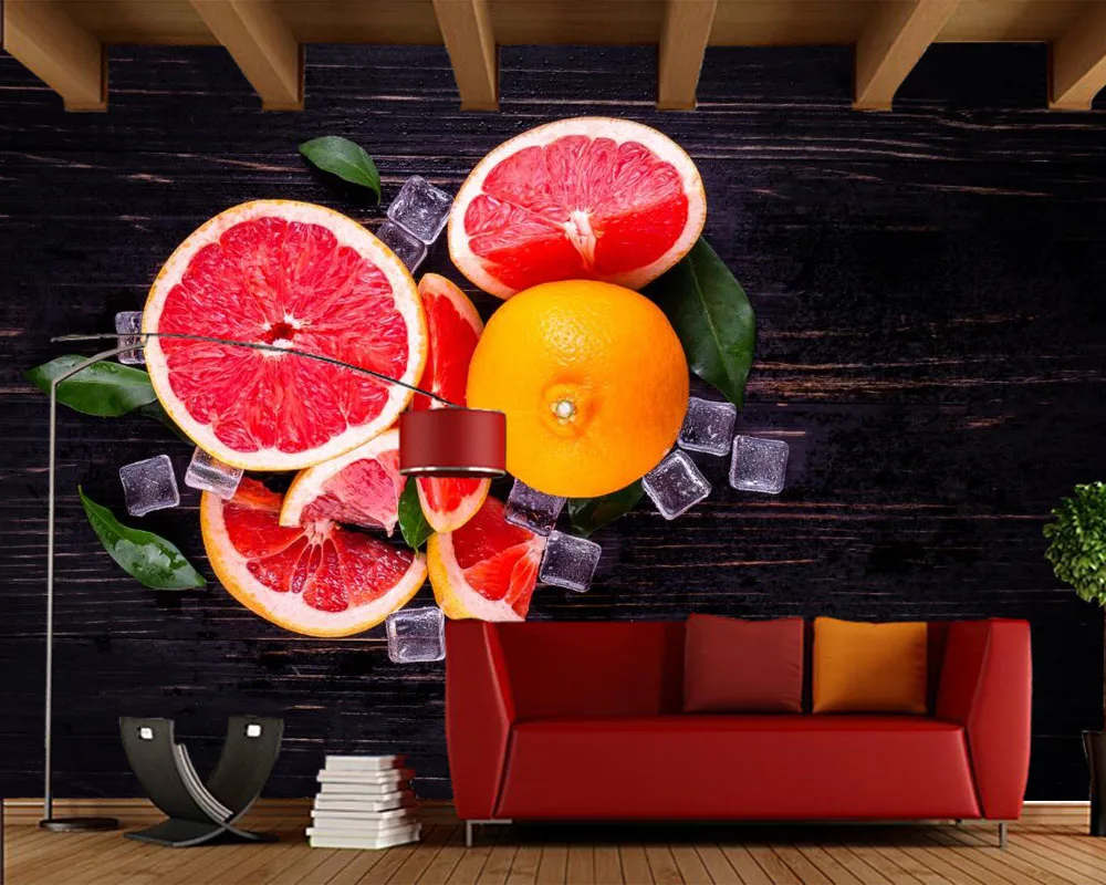 Papel де parede грейпфрут льда Еда фото 3d обои фрески для гостиная кухня ресторан бар