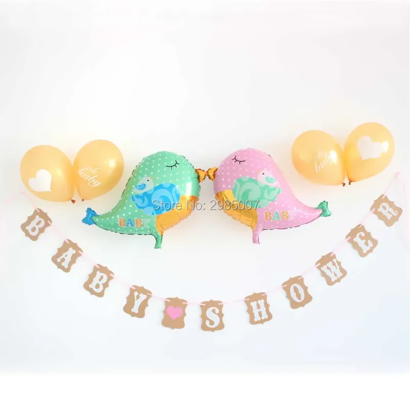 Baby Shower banderines decoracions это девушка его мальчика о Bay печатных воздушные шары Детские