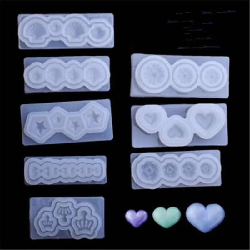 Хит продаж Прозрачная силиконовая форма в форме сердца звезды и ракушки банта