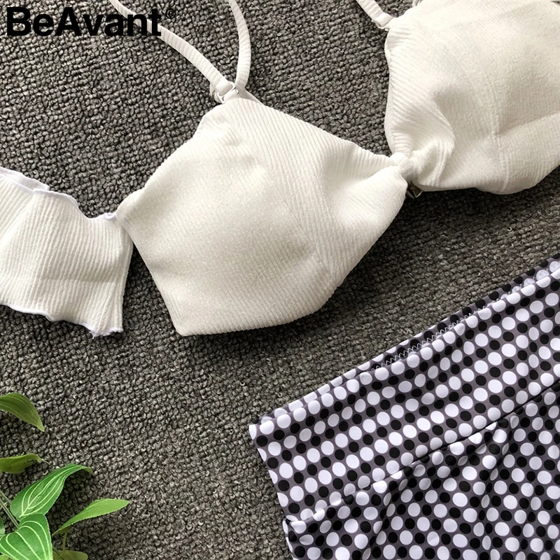 BeAvant, сексуальный женский купальник из двух частей с высокой талией,, Летний стиль, с открытыми плечами, купальник для женщин, открытая спина, пляжная одежда, купальный костюм