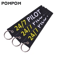 3 pcslot fashion 247 pilot keychain for aviation lovers gifts jewelry outstanding embroidery key ring chain key tag keychains