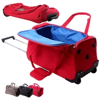 letrend waterproof travel bag large capacity folding suitcases wheel trolley women rolling luggage handbag