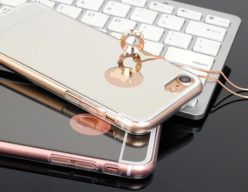 Мягкий блестящий чехол для Iphone X 10 8 с зеркалом макияжа iPhone 7 6 6S iPhone8 Plus 5 SE 5S |