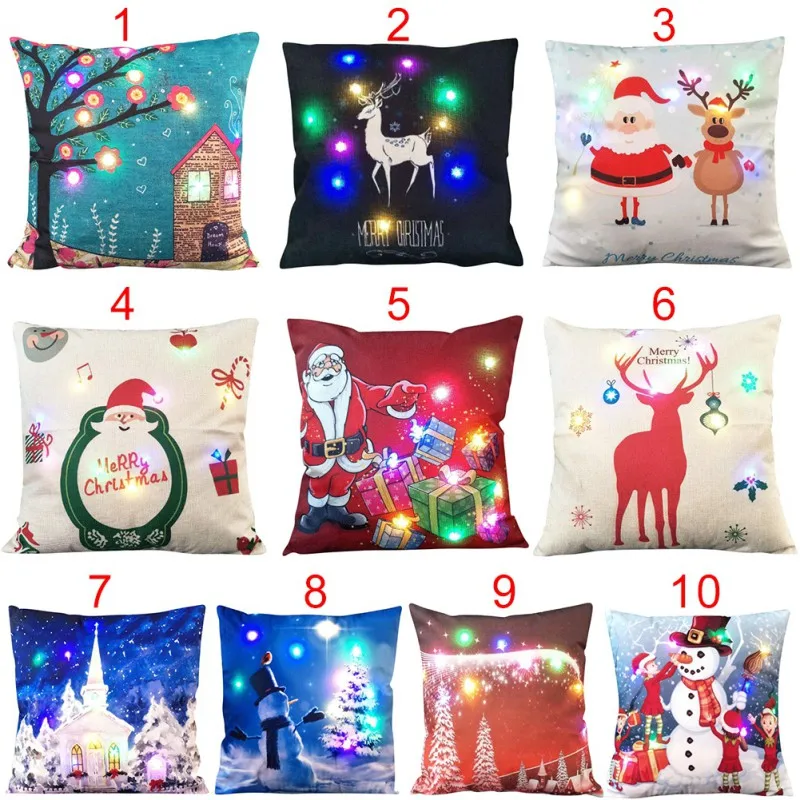 OCHINE Light Up наволочка для подушек Led Merry Christmas Glow Throw Светодиодная лампа Подушка Чехол очень мягкая подушка наволочка