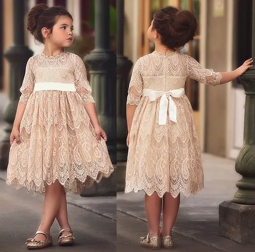 Girls Flower Embroidery Dress Autumn Toddler Cotton Long Sleeve Dresses for Winter Princess Girl Party Ball Gown YH1635 | Детская одежда