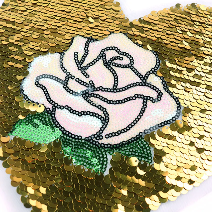 Change color reversible sequins patches stars Peach heart diy craft sew on T-shirt clothes decoration accessories repairthe hole | Дом и сад