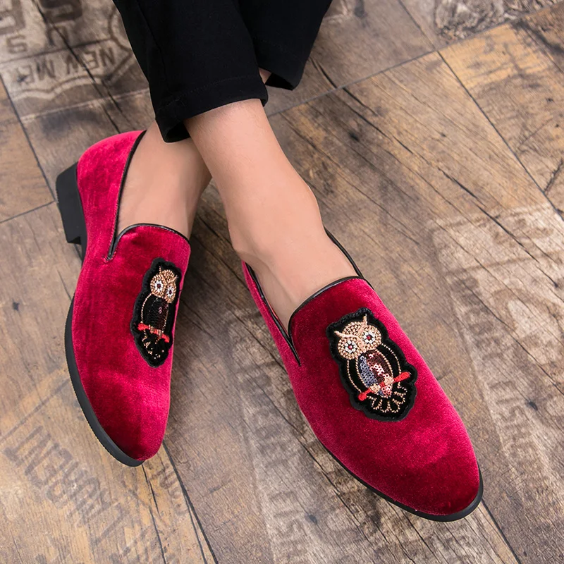 Лоферы мужские замшевые крутая Дизайнерская обувь для бальных свадебных