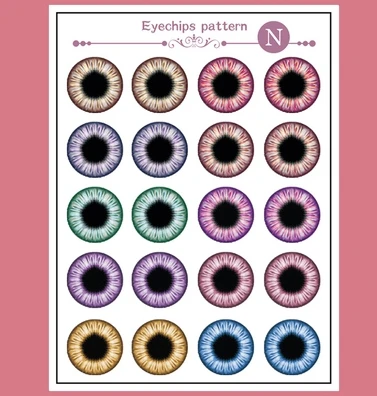 N 10 пар/уп. DIY наглазники с узором Blyth Doll глазные фишки бумажный узор для 1:6 ледяная кукла Blyth аксессуары для глаз ученик Пастер DIY инструмент - Цвет: N