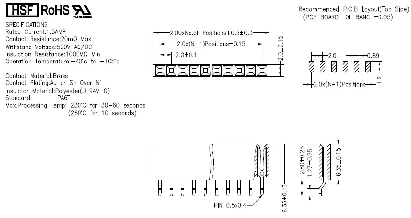 10 шт. 2 0 мм шаг Однорядный гнездовой разъем PCB 4 5 8 12 15 20 25 28 40 Pin M22 коннектор