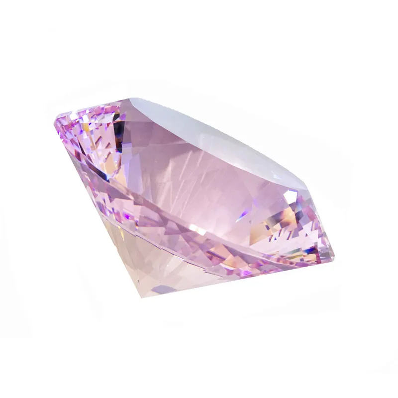 Pink 120mm 1pcs Multifaceted Crystal Glass Diamond Fengshui Paperweight Ornaments For Home Child Gift Fashion |