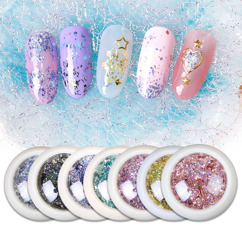 Сверхтонкие голографические хлопья Born Queen для ногтей нестандартные блестки