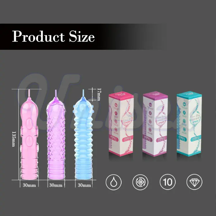 (3 шт./лот) Модные презервативы с кристаллами задержкой для пениса