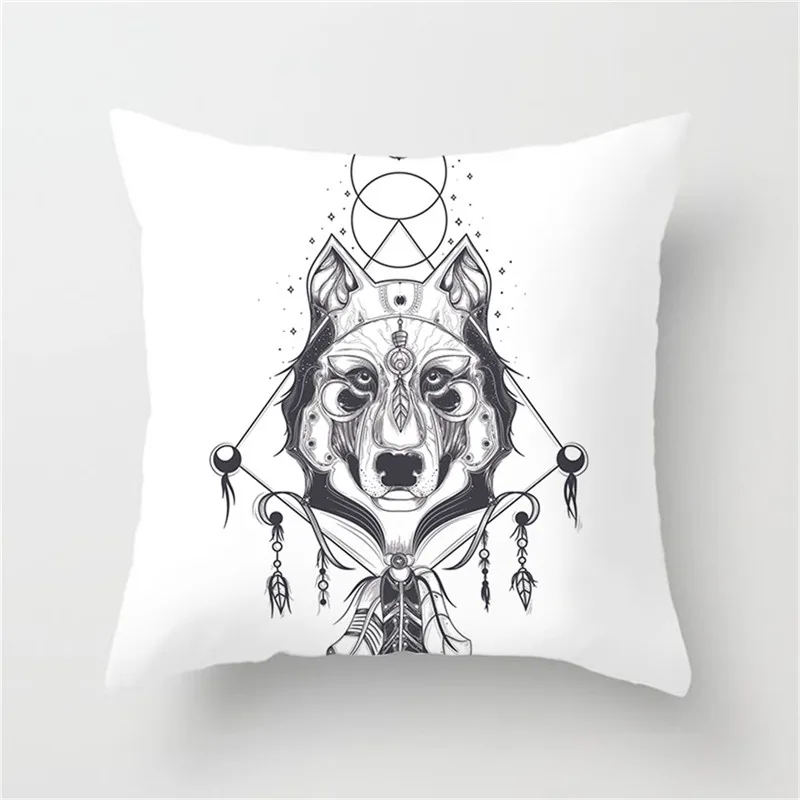 Чехол для подушки Fuwatacchi чехол с изображением животных Wolf Head простой рисунок дома