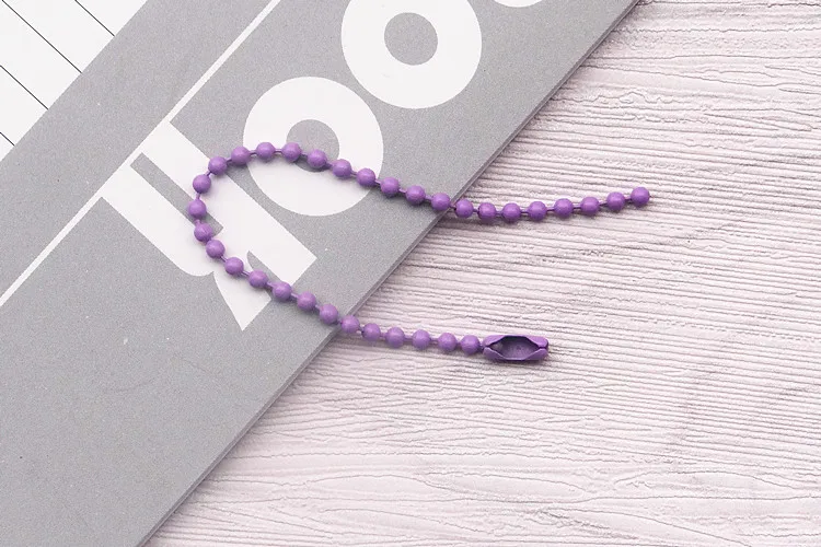 light purple 30 шт./лот 2,4 мм Красочные Круглый ожерелья из бусинок 12 см Длина Dog Tag оптом цепи с разъемом для DIY Цепочки и ожерелья ювелирные изделия выводы - Цвет: light purple