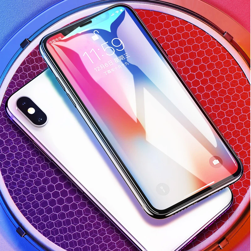 6D полный экран из закаленного стекла для iPhone XS Max VPOWER высокой четкости анти синий