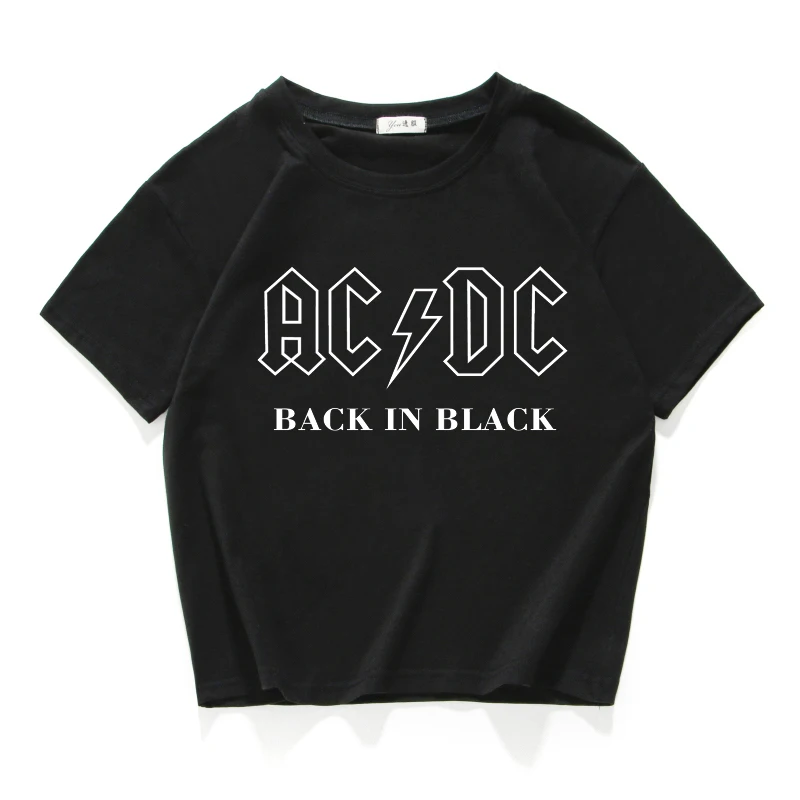 Известный бренд ACDC, женские топы, хлопок, футболка, Повседневная футболка, женская футболка с круглым вырезом, подходит ко всему, топ, летний Свободный Топ, женская одежда