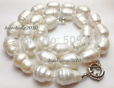 ~ Бесплатно Shipping10-12mm Белый Tahitian Культивированный Жемчуг Ожерелье 18'' |