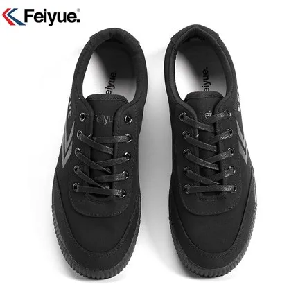 Feiyue черные кроссовки Мужская и женская обувь классические ретро Shaolin Soul серии из натуральной версии парусиновая обувь