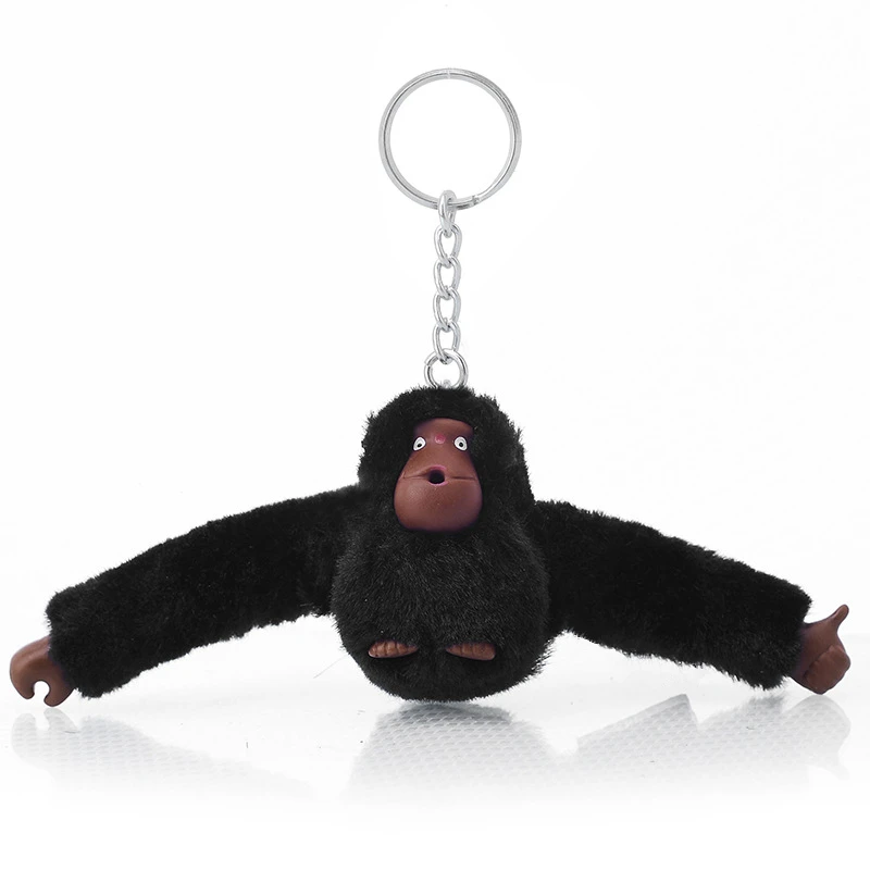 Cute Girl Plush Fur Monkey Key Chain Orangutan Keychain on Pant Women Bag Car Trinket Female Toy Jewelry Wedding Party Doll Gift
