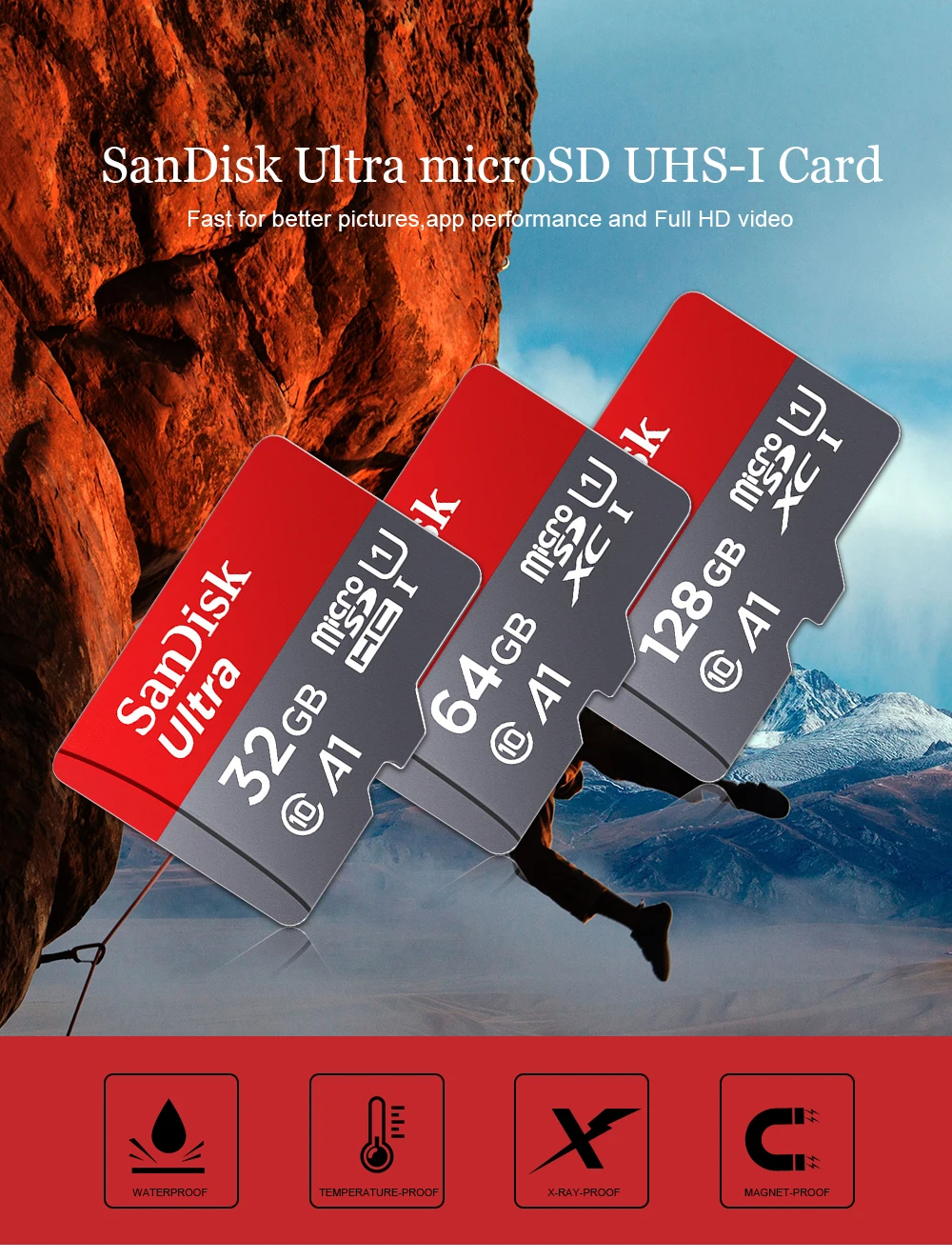 Оригинальная карта памяти SanDisk Micro SD 16 ГБ 32 ГБ 64 Гб 128 Гб карта памяти Microsd Carte sd 32 Гб карта памяти TF с адаптером