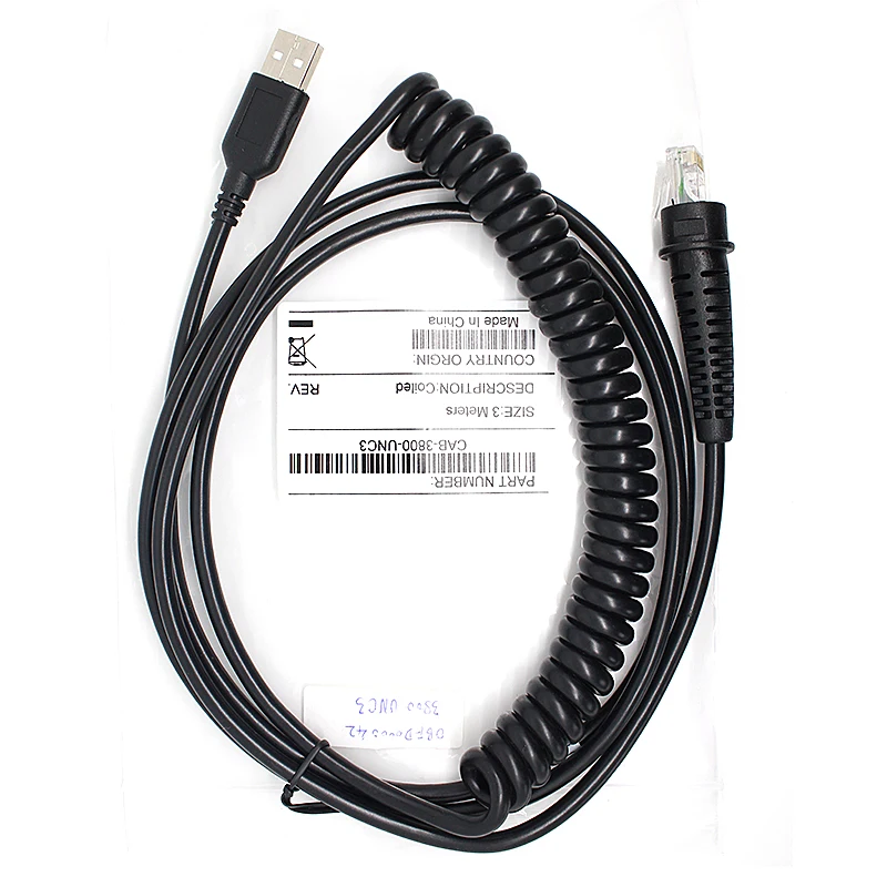 New 3800g 3M Scanner Coile USB Cable For Honeywell 3800G 4600G 4820G Barcode Scanner