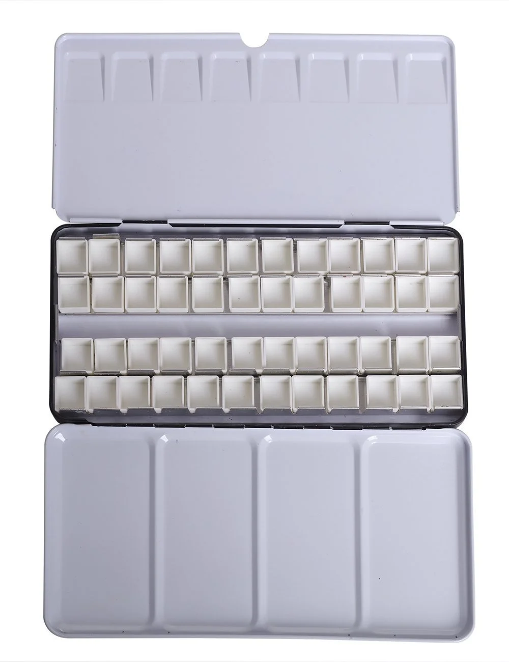 Half pan 48 Tin 48 Пустой акварельные краски Tin Box Палитра живописи коробка для хранения с 6/12/24 шт. кювет и 12/24/48 полукювет для художественной росписи - Цвет: Half pan 48 Tin 48
