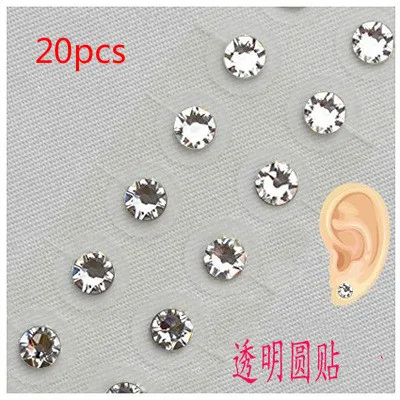 as shown 20pcs Магнитная бусина/5 цветов кристальная Ушная пластырь прозрачная лента анти-аллергическая Магнитная терапия Ушная прижимная паста Ушная аурикулотерапия - Цвет: as shown 20pcs