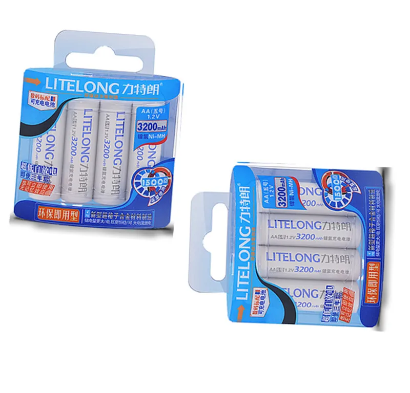 Бесплатная доставка LITELONG 8 шт AA 3200mAh аккумуляторная батарея беспроводная мышка с