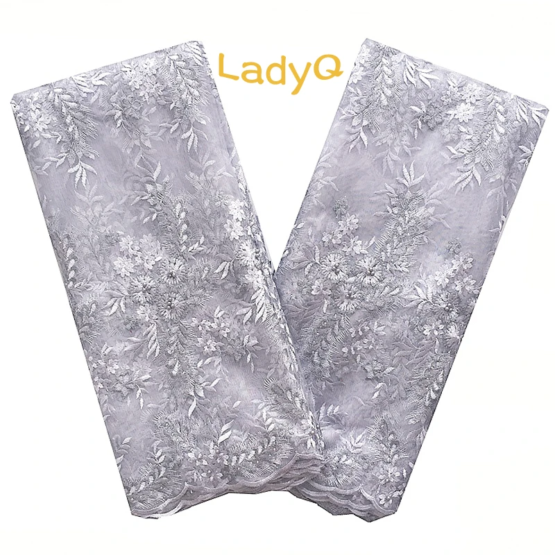LadyQ Высококачественная африканская кружевная ткань с камнями нигерийские