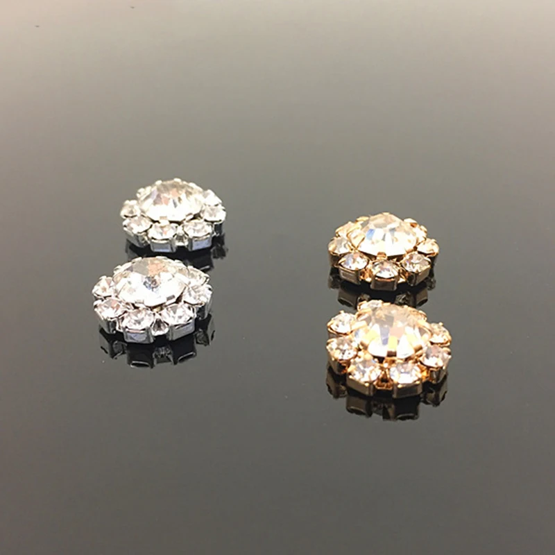 2019New 50 шт 10 мм круглые металлические стразы кнопка для свадебного украшения