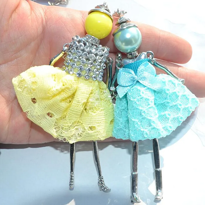 Лидер продаж! Милый трикотажный бант из ткани платье Кукольное ожерелье для