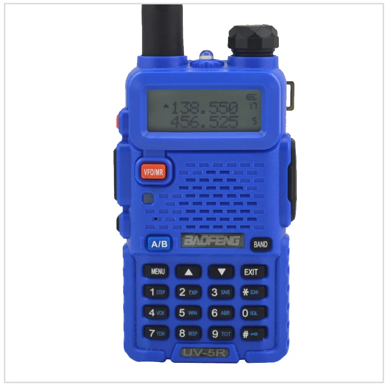 blue baofeng 5r radio dualband uv 5r walkie talkie dual display 136 174400 520mhz two way radio with free earpiece bf uv5r free global shipping