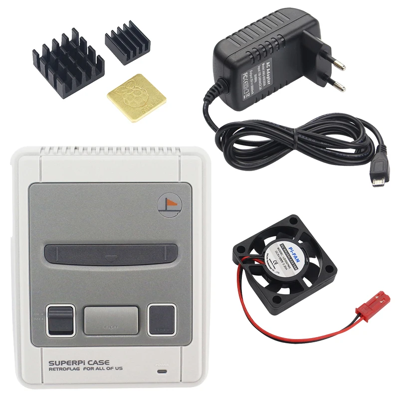 Raspberry Pi 3 Retroflag SUPERPi NESPi чехол с функцией выключения+ вентилятор+ радиатор для Raspberry Pi 3 Model B 3B Plus
