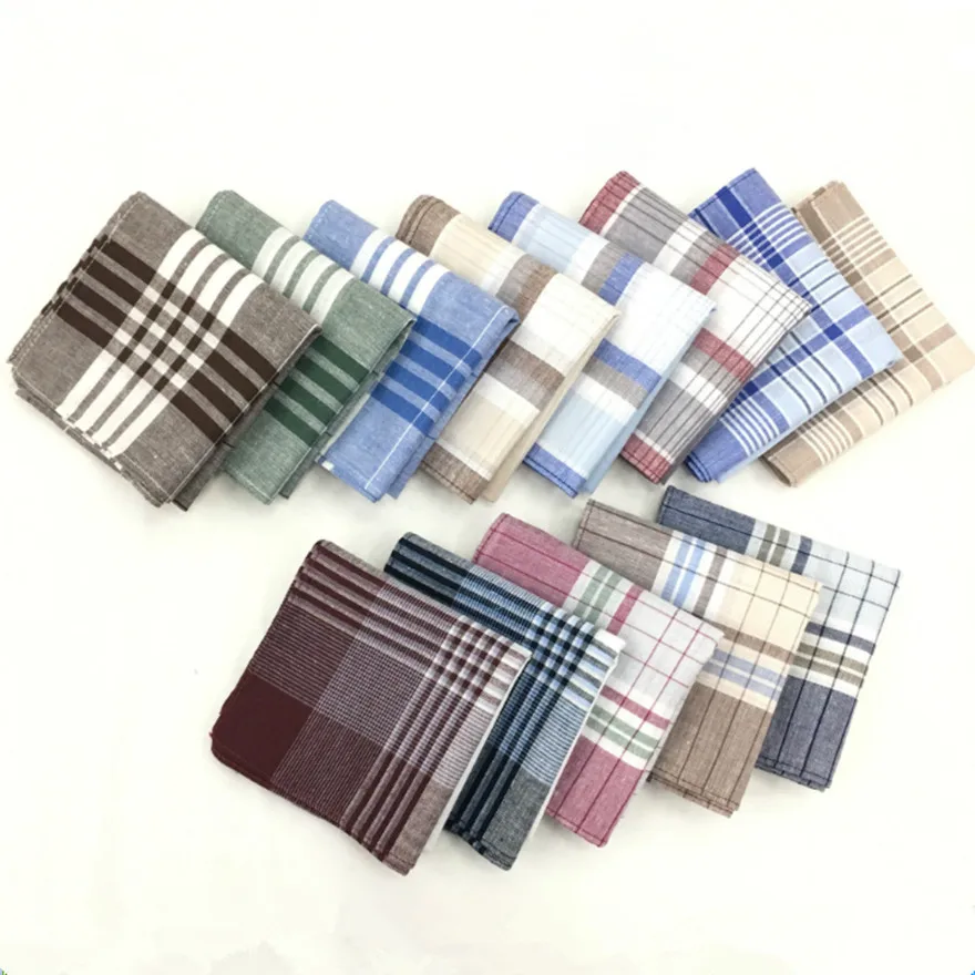 

12Pcs/lot SHSEJA High quality exquisite handkerchief men's pocket towel 40x40cm cotton business casual handkerchief