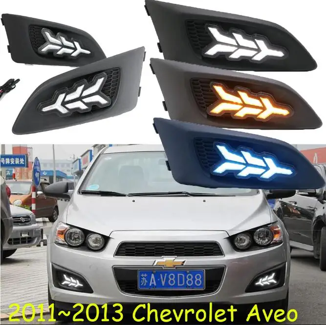 white yellow blue 2011 2012 2013 год головной светильник для Chevrolet Aveo, Дневной светильник, автомобильные аксессуары, СВЕТОДИОДНЫЙ DRL головной светильник для Aveo, противотуманный светильник - Цвет: white yellow blue