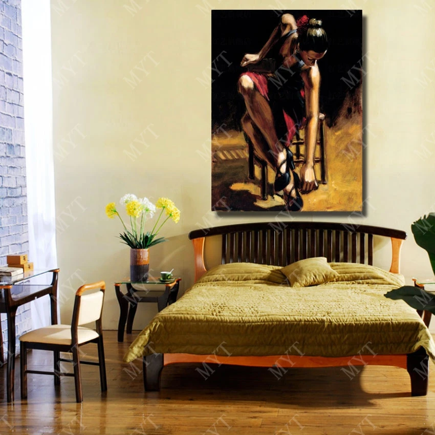 Красивая женская одежда на высоком каблуке Женская пикантная холщовая картина