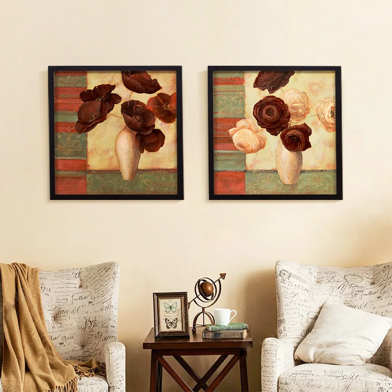 Ретро ваза как морковка Роза напечатанная на холсте картина маслом холст для