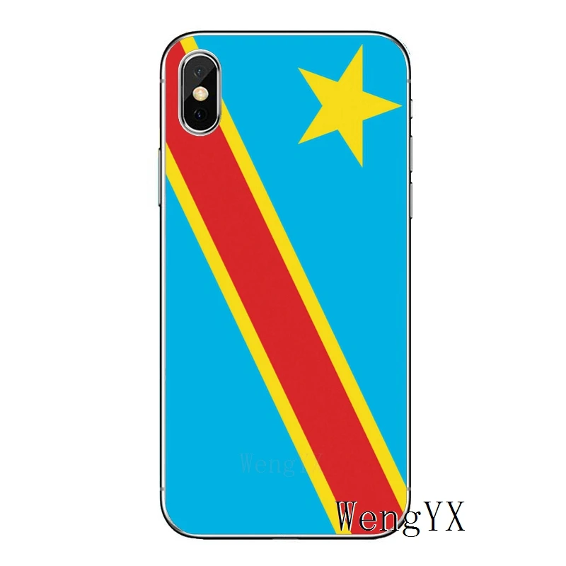 Роскошный чехол из мягкого ТПУ с национальным флагом для Apple iPhone 8 7 plus 6s 6 plus X XR XS Max SE 5S 5c 5 4S 4 - Цвет: Congo-Flag-A-08