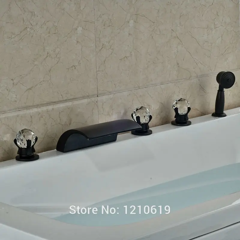 Смеситель для ванной комнаты с креплением на бортике масляной и бронзовой