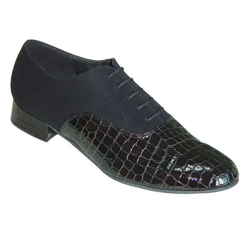 Мужские туфли для бальных танцев черные коричневые белые кожаные на каблуке