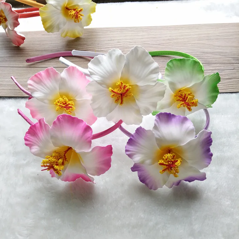 

Frangipani flower 10 pcs Hula Girls wedding bride Foam Hawaiian bridal hair clip 9cm you pick flower jewelry hair bands