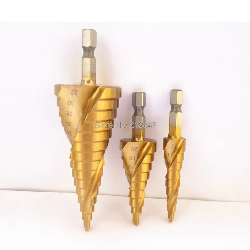 3 шт. спиральные ступенчатые сверла с титановым покрытием 4 12 мм 20 32 мм|step drill 3pcs|t