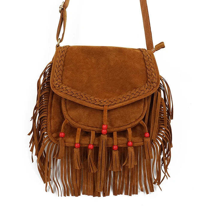 LilyHood женская сумка с бахромой из искусственной замши с бисером Ibiza Boho Chic хиппи Цыганская музыка богемная бахрома коричневая сумка через плечо