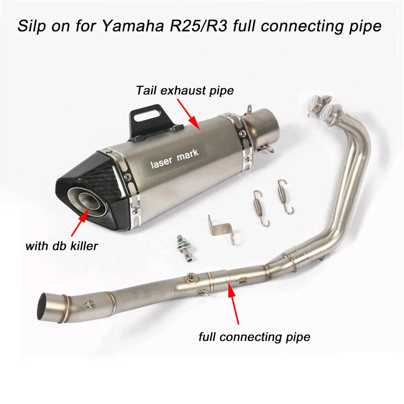 F Silp on для Yamaha R3/R25 мотоцикл полное соединение трубы с 51 мм Хвост Глушитель Трубы глушители для автомобиля системы - Цвет: F